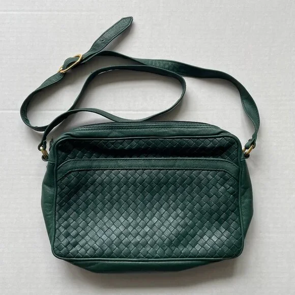 Ganson green Woven Leather crossbody bag - Picture 11 of 11